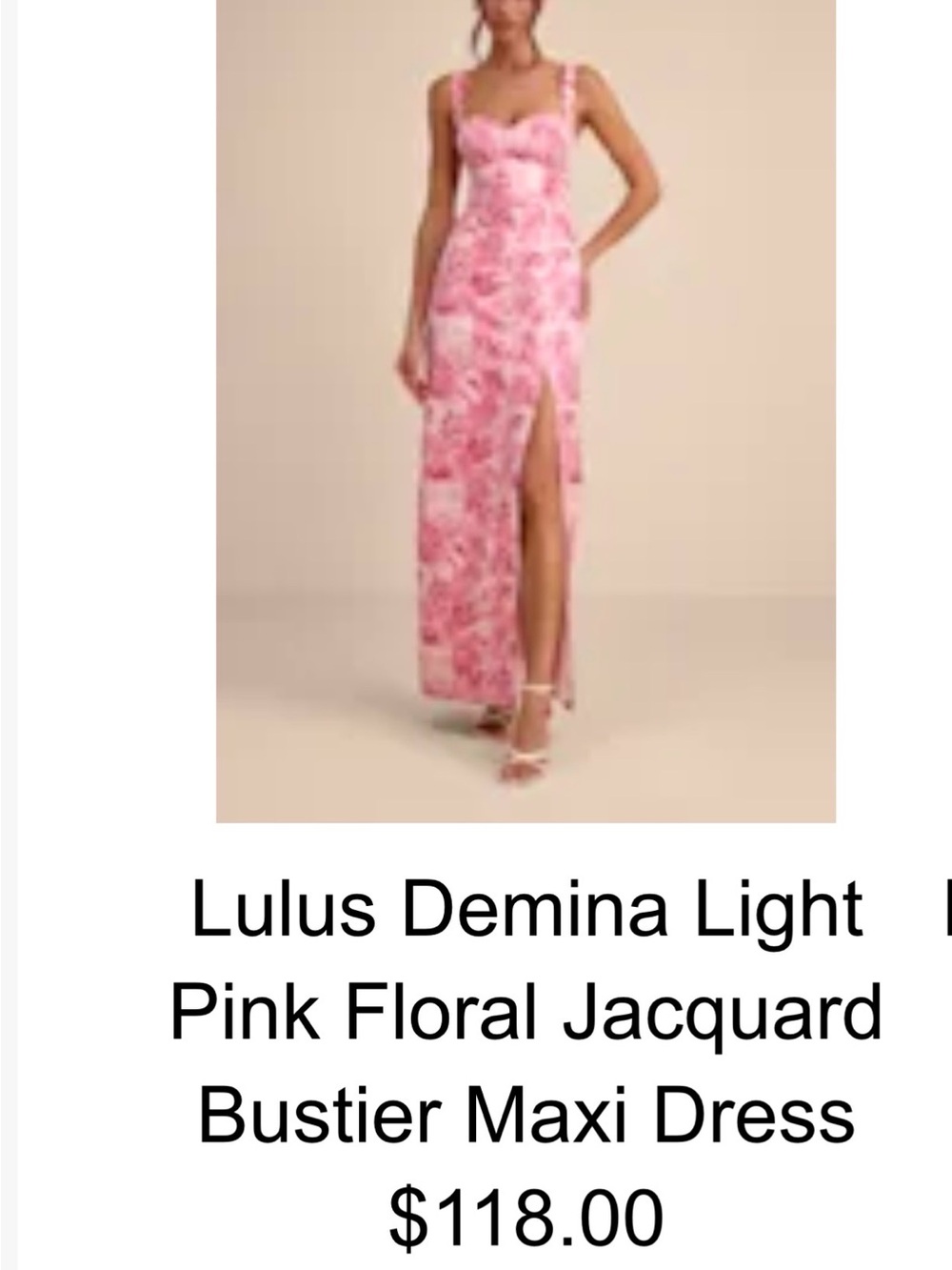 Lulu's Pink Floral Satin Maxi Dress - Picture 4 of 4